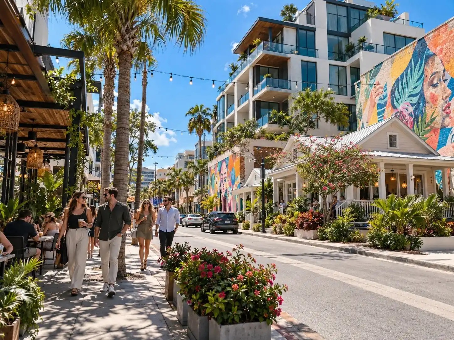 Historic bungalows and modern townhomes in Sarasota's Rosemary District
