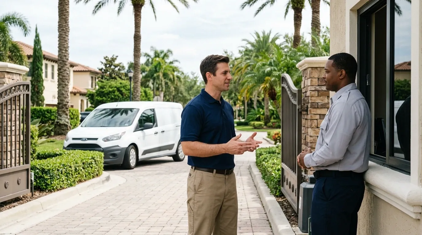Guard-gated community entrance in Lakewood Ranch